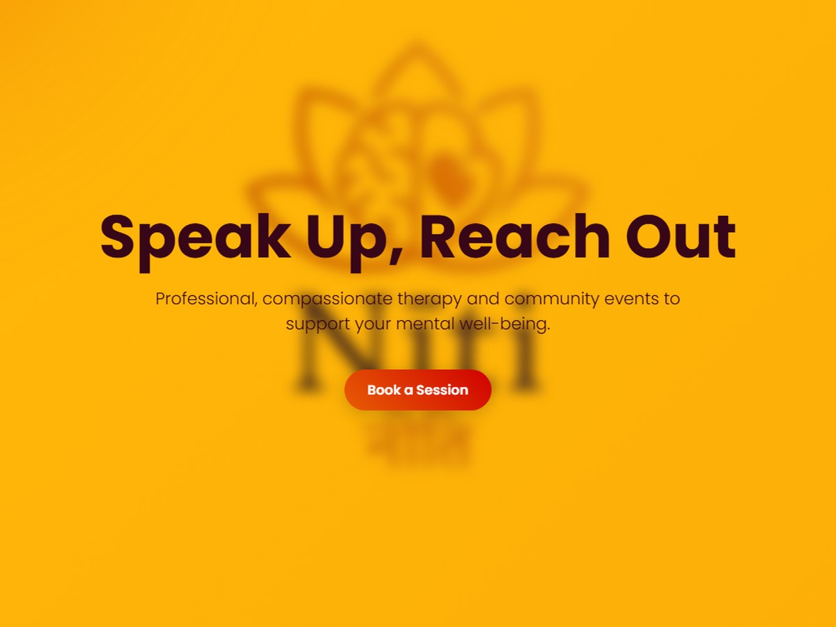 The NITI landing page, headline reading Speak Up, Reach Out